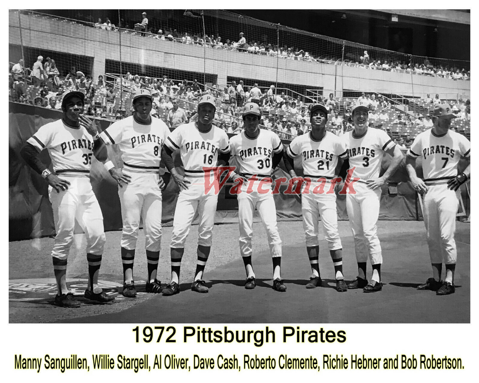 1972 Pittsburgh Pirates Sanguillen Stargell Oliver Cash Clemente 8 X 10 Photo 