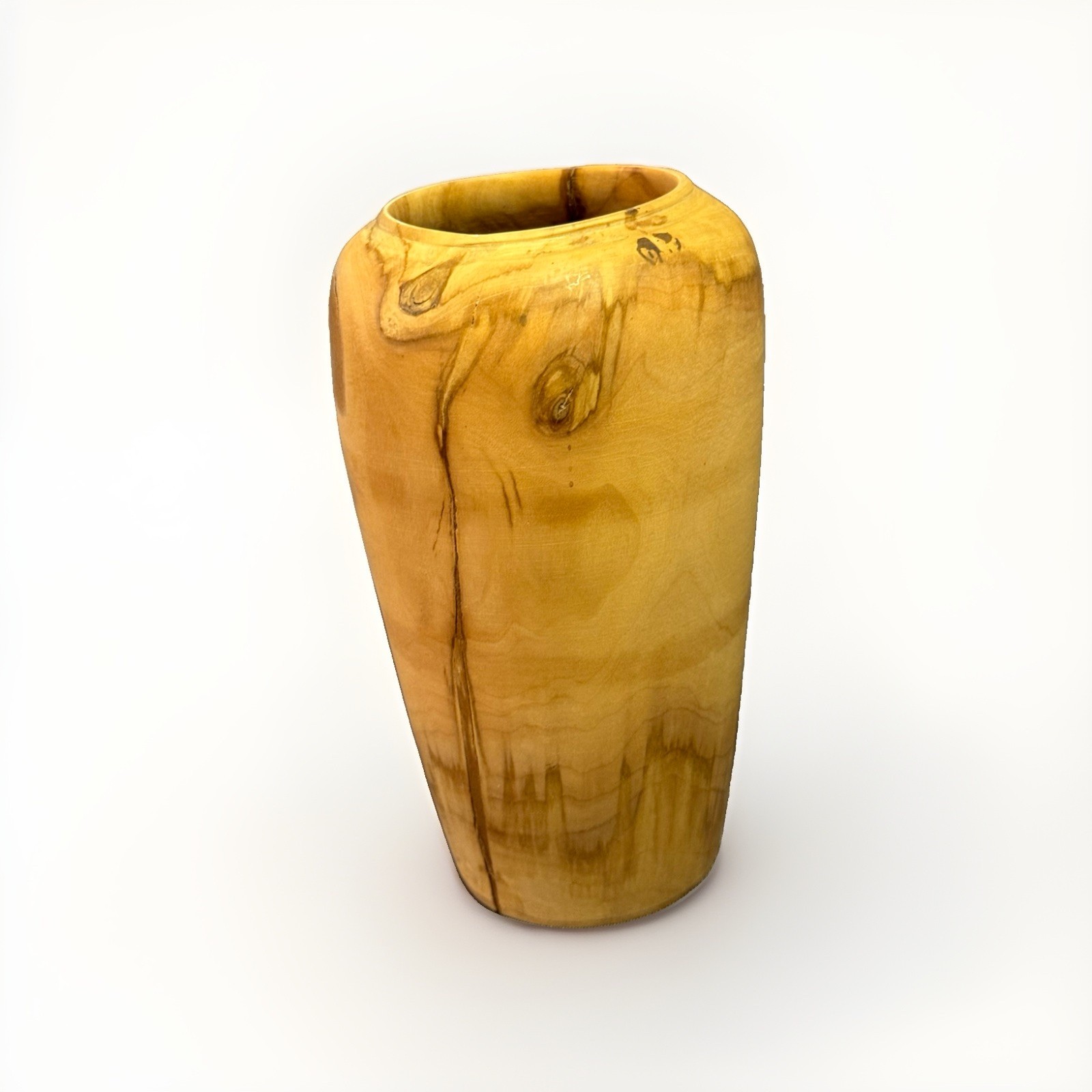 Vintage Treen Turned Wooden Burl & Knot Vase