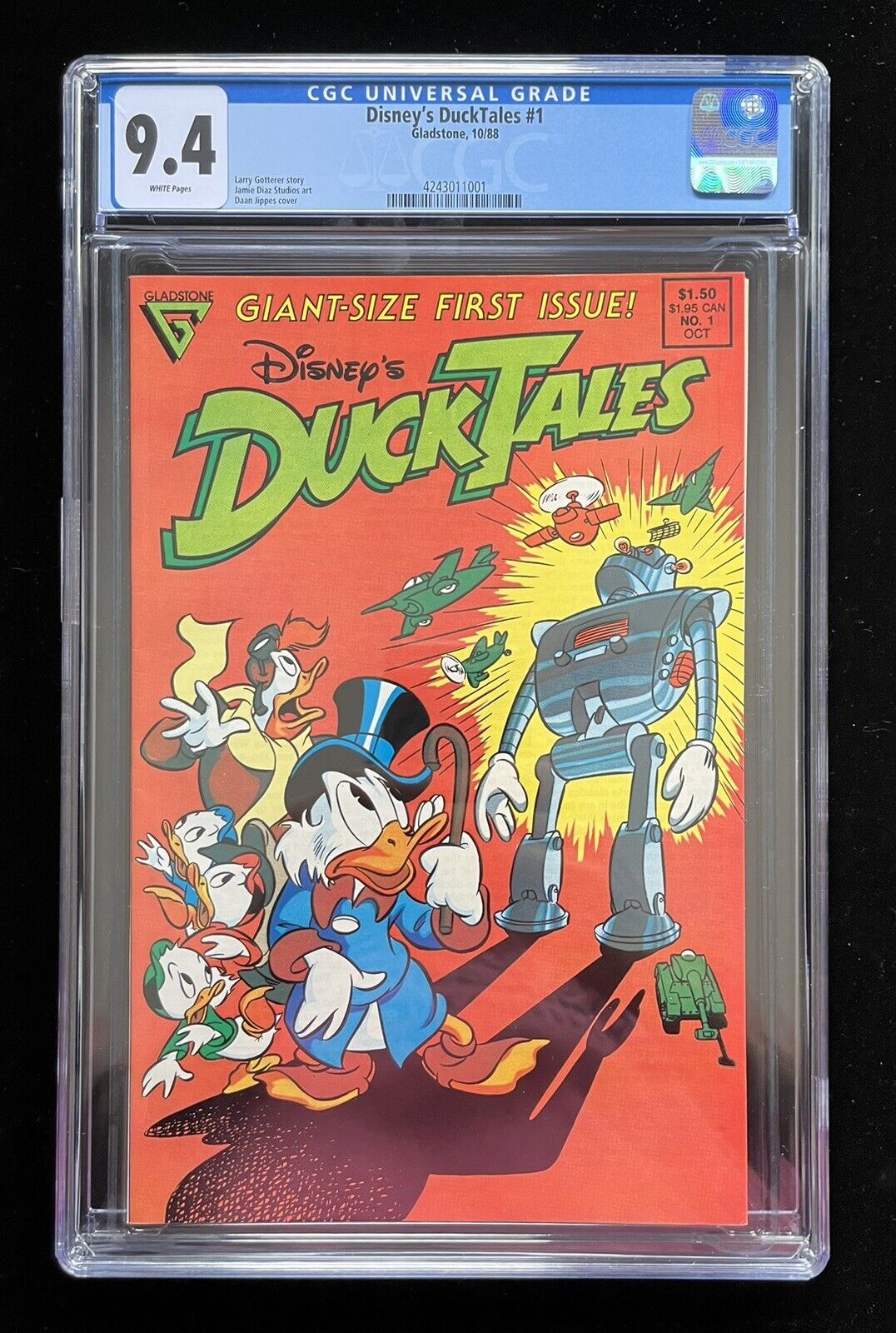 DuckTales #1 CGC 9.4 (1988) Gladstone Comics Uncle Scrooge * White Pages *