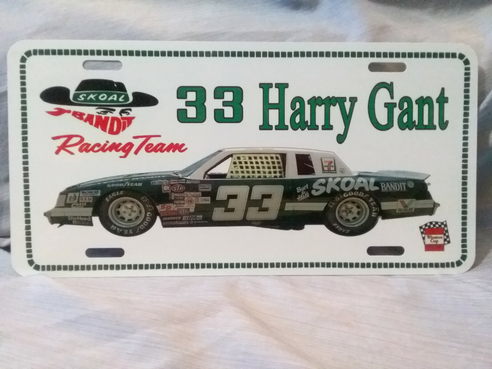 Vintage looking  HARRY GANT 33 SIDE License Plate  1980s 