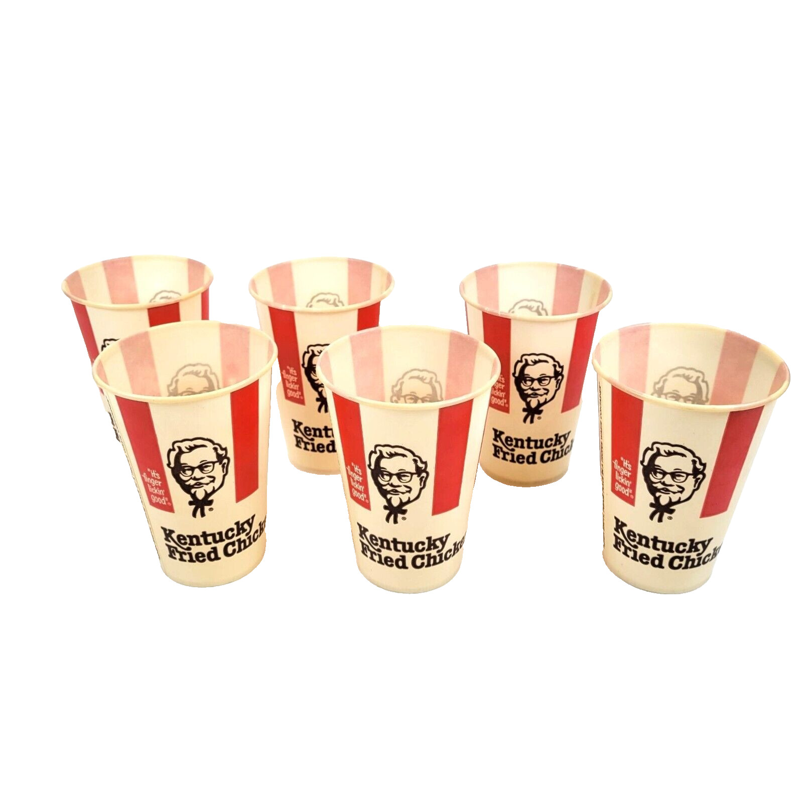 Vintage Set of 6 KFC Kentucky Fried Chicken Wax Covered Paper Cups 12 OZ NOS Vintage Set of 6 KFC Kentucky Fried Chicken Wax Covered Paper Cups 12 OZ NOS