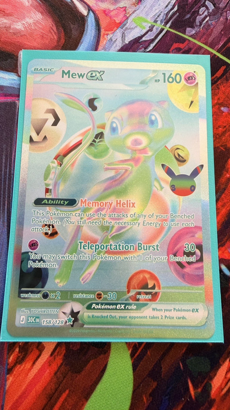Pokemon TCG Mew ex 158/128 Pokemon 30th Celebration Futuristic Rare Pokemon TCG Mew ex 158/128 Pokemon 30th Celebration Futuristic Rare