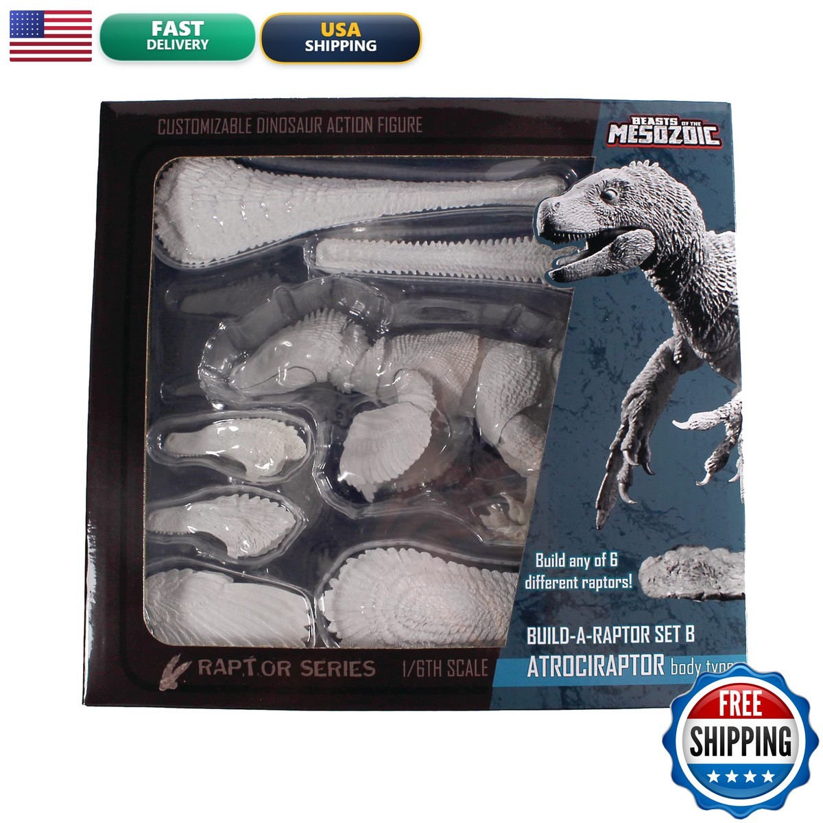 Creative Beast Studios Beasts of Mesozoic Velociraptor Build-a-Raptor 1:18