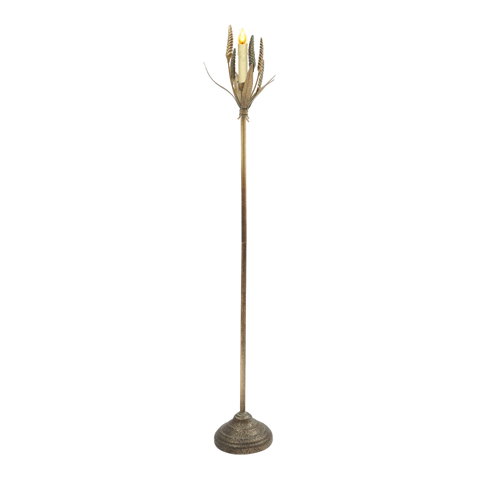 Vintage Wrought Iron Floor Standing Candle Holder 100.5cm Tall