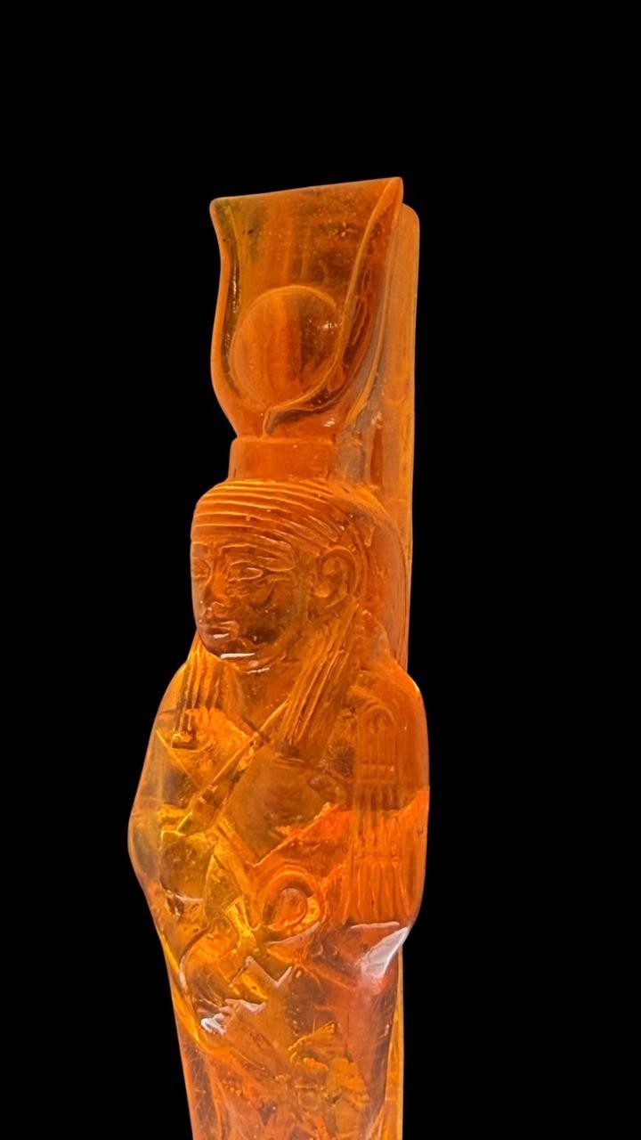 RARE ANCIENT EGYPTIAN ANTIQUE Statue Goddess Hathor for Amber Stone Egypt BC RARE ANCIENT EGYPTIAN ANTIQUE Statue Goddess Hathor for Amber Stone Egypt BC