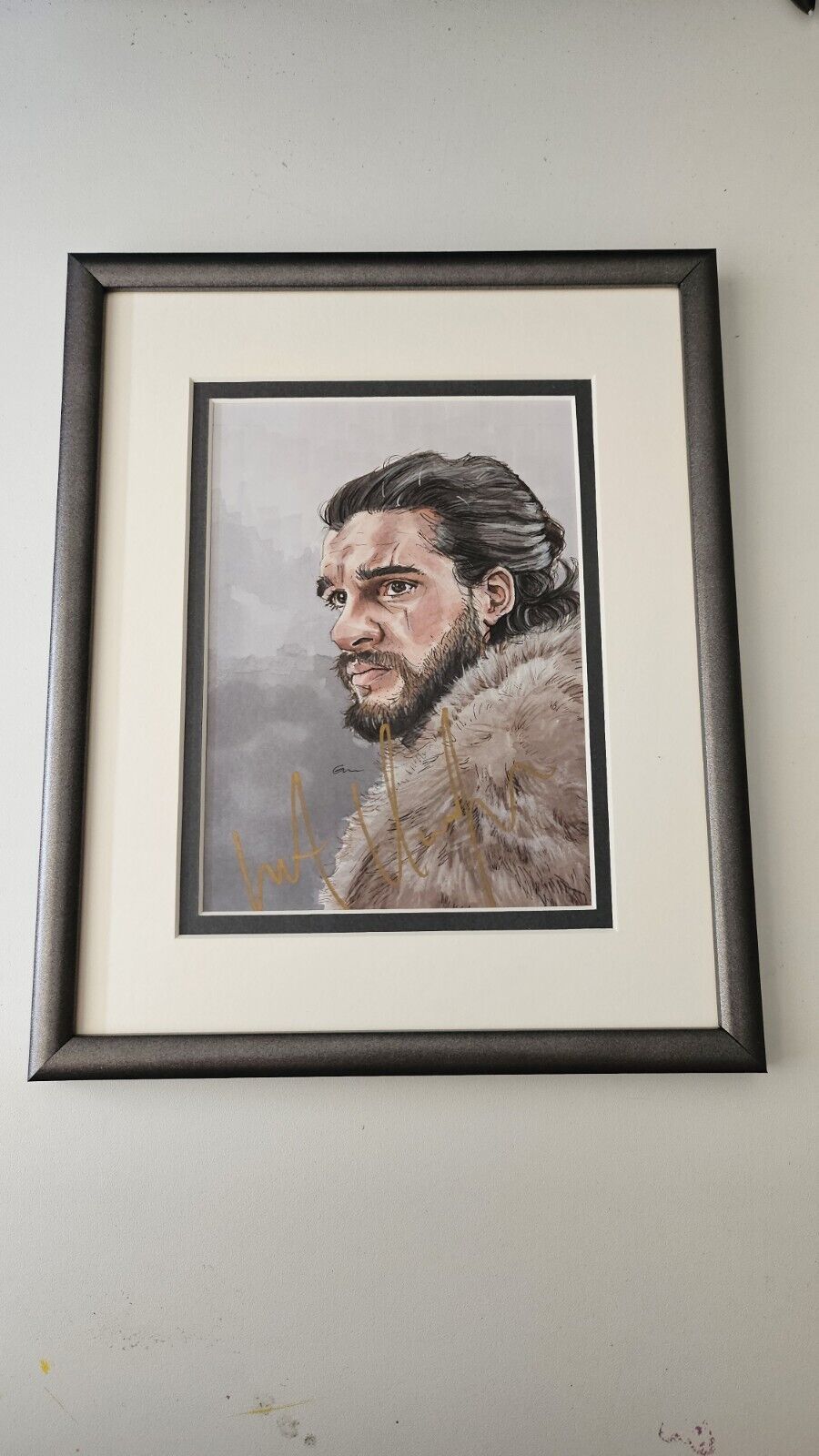 Original Framed Artwork Jon Snow Game Of Thrones Autographed One Of A Kind