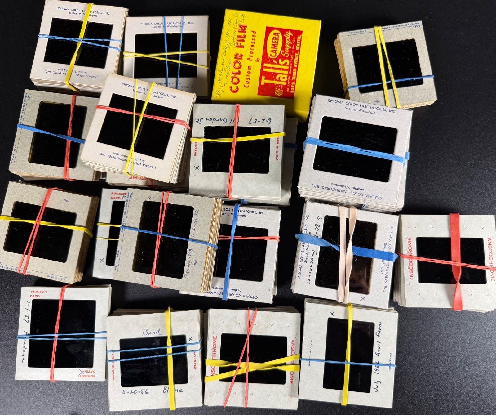 Medium Format Film Slide Lot of 190 mounted slides-1953 to 1956 Medium Format Film Slide Lot of 190 mounted slides-1953 to 1956