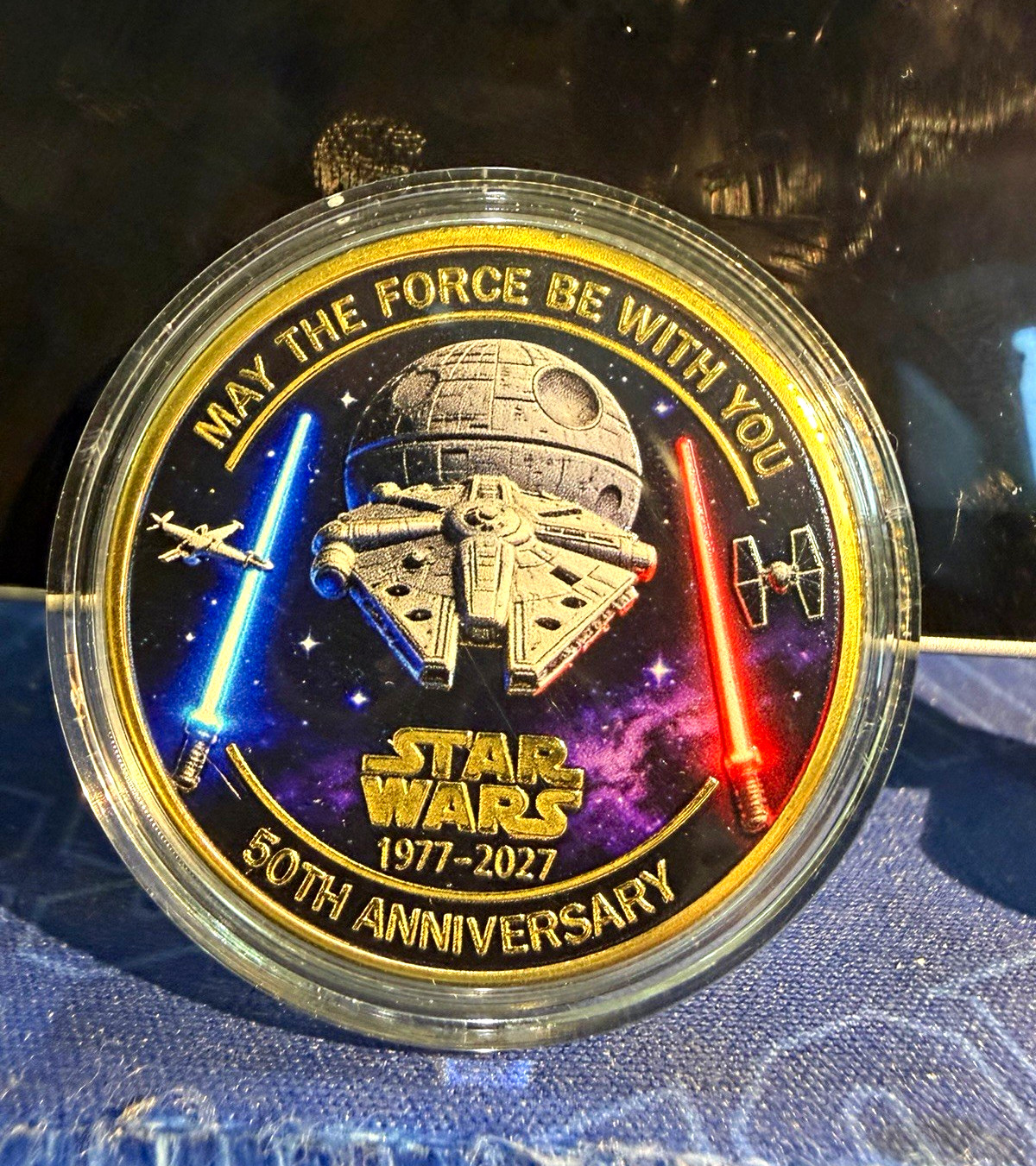Star Wars 50th Anniversary 1977-2027 Coin/Medallion Darth Vader 2027 Star Wars 50th Anniversary 1977-2027 Coin/Medallion Darth Vader 2027