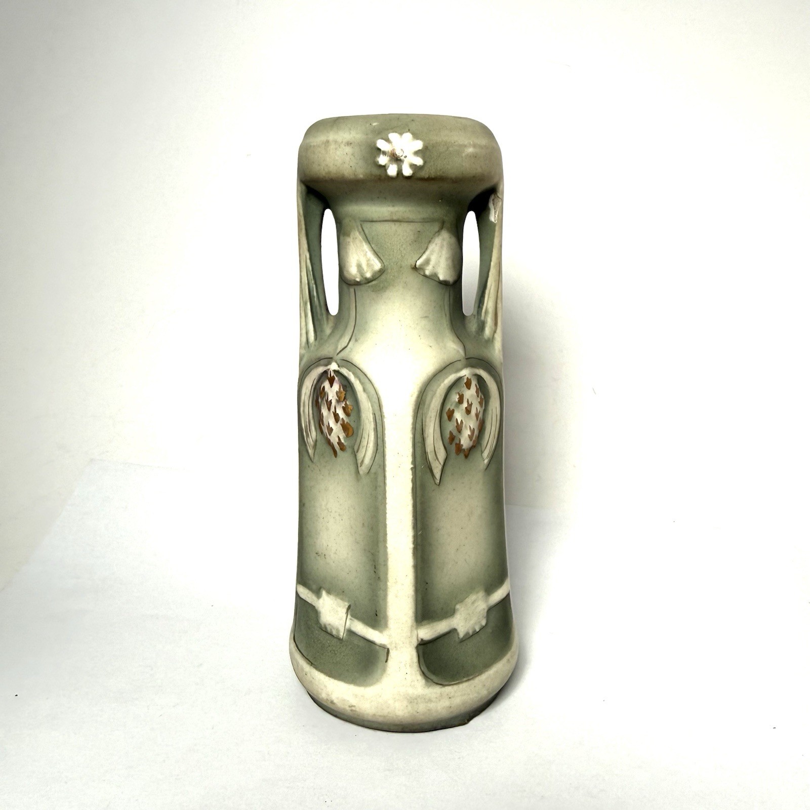 Robert Hanke Attributed Ceramic Bud Vase Art Nouveau / Secessionist Style 6”