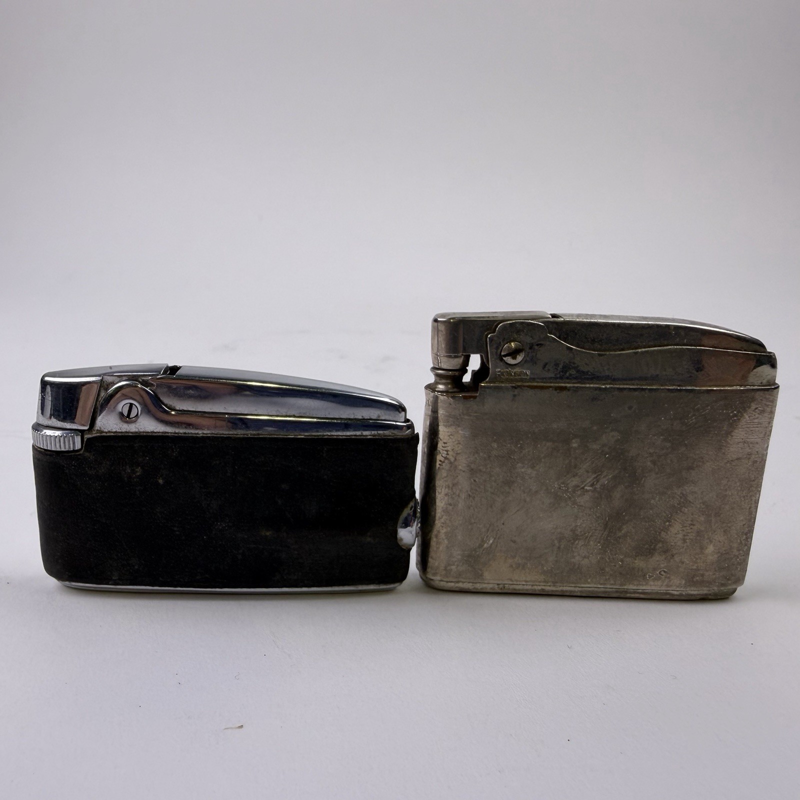 Ronson Lighter Set Varaflame Adonis Cigarette Lighters Vintage Pair Silver Tone Ronson Lighter Set Varaflame Adonis Cigarette Lighters Vintage Pair Silver Tone