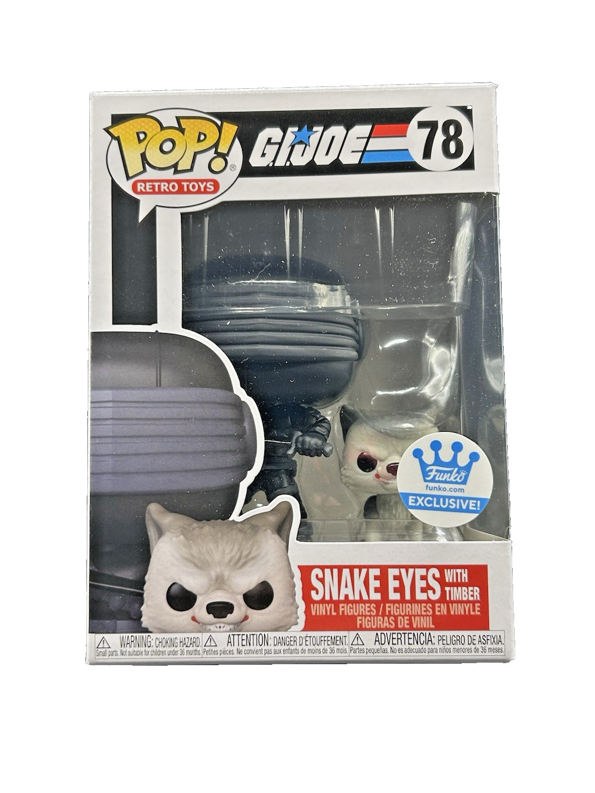 Funko Pop Retro Toys G.I. Joe Snake Eyes with Timber #78 Funko Exclusive Funko Pop Retro Toys G.I. Joe Snake Eyes with Timber #78 Funko Exclusive