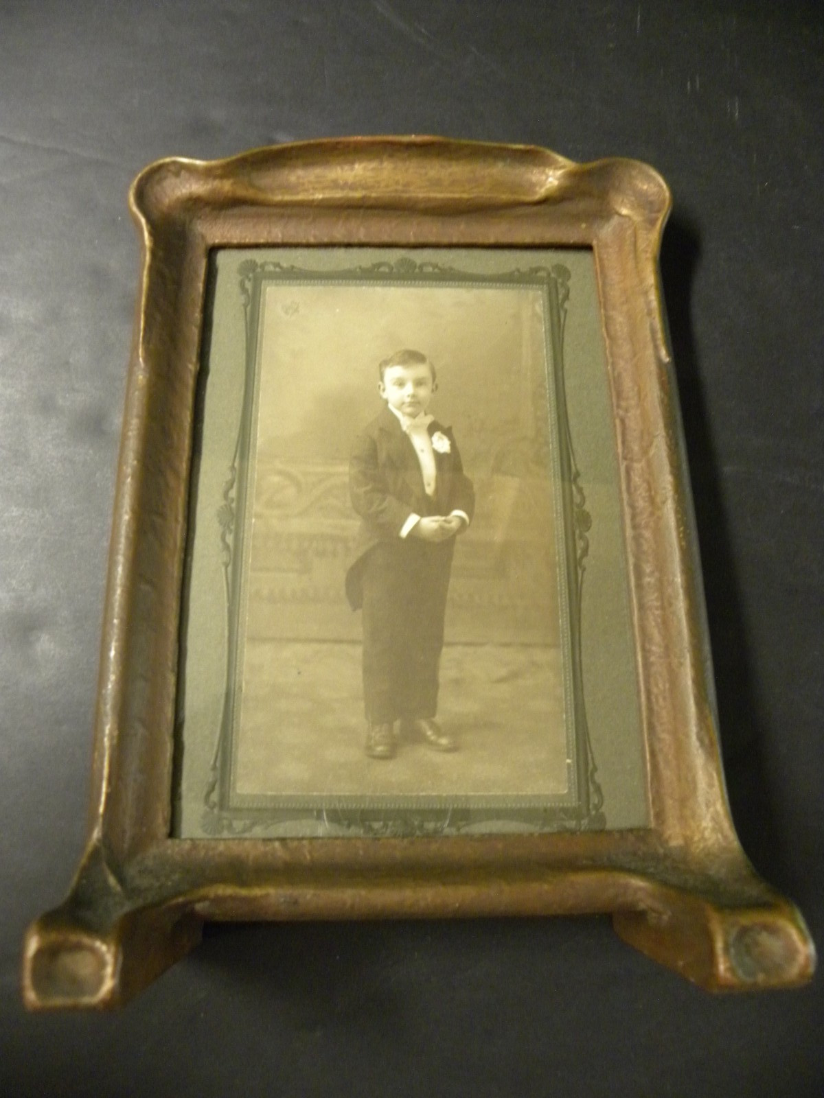 A Rare Antique Frame & Photograph Of A Boy In Formal Attire Early 1900\'s A Rare Antique Frame & Photograph Of A Boy In Formal Attire Early 1900\'s