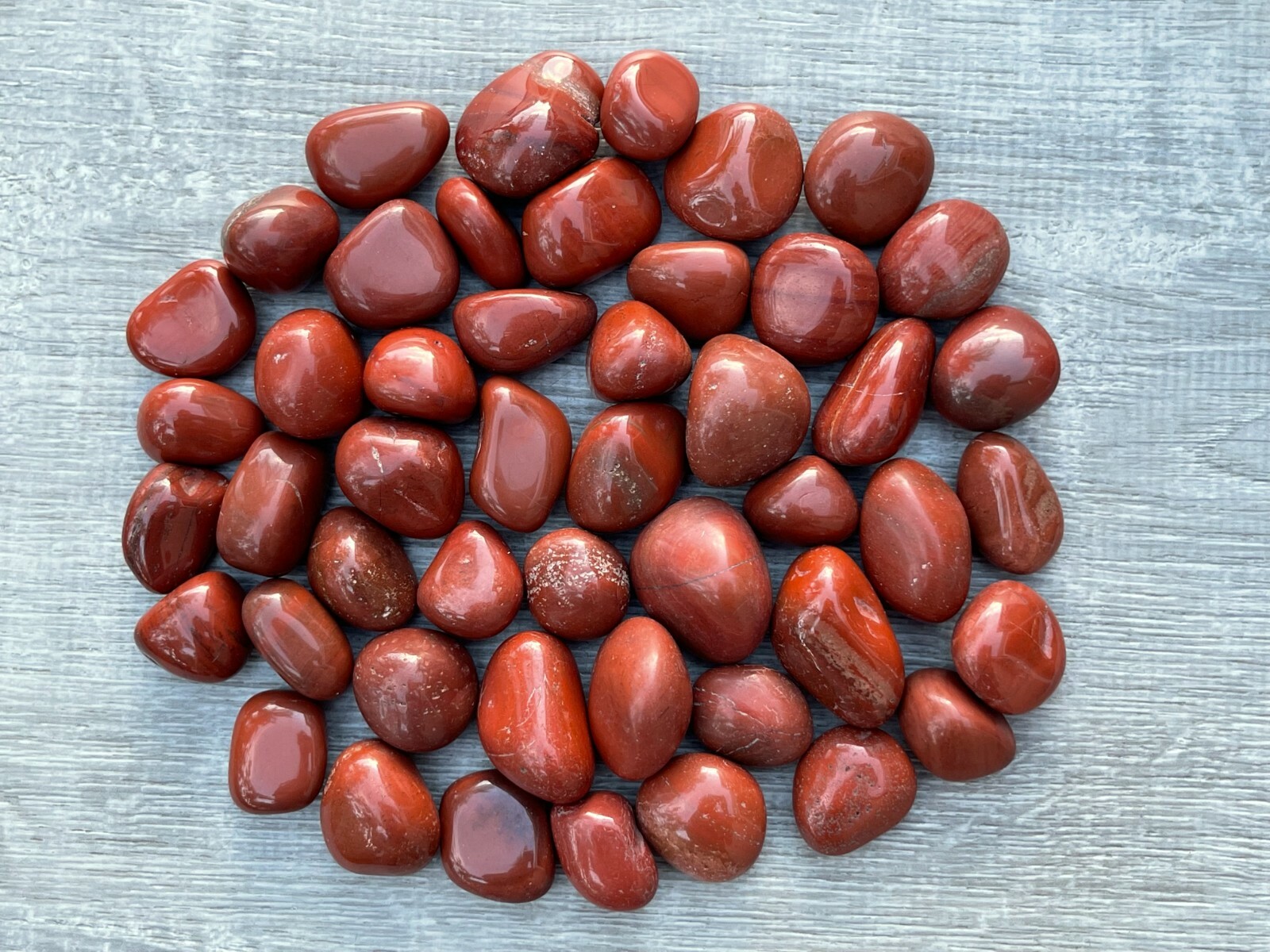 Grade A++ Red Jasper Tumbled Stones, 0.7 Grade A++ Red Jasper Tumbled Stones, 0.7