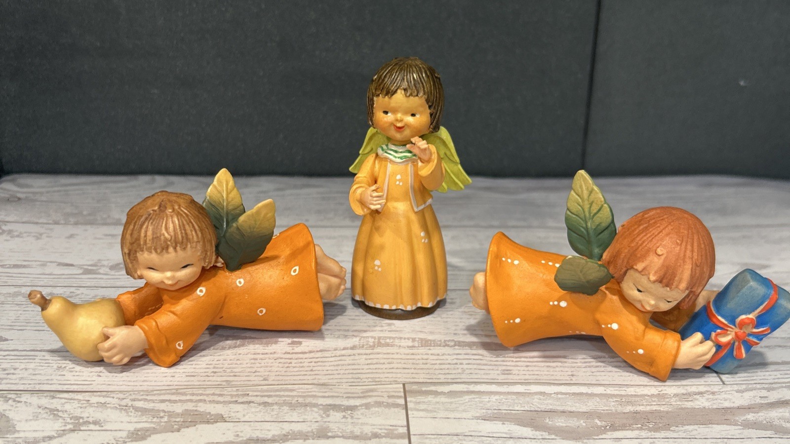 Lot of 3 Vintage ANRI Juan Ferrandiz Angels Italy Wood Carved - Label