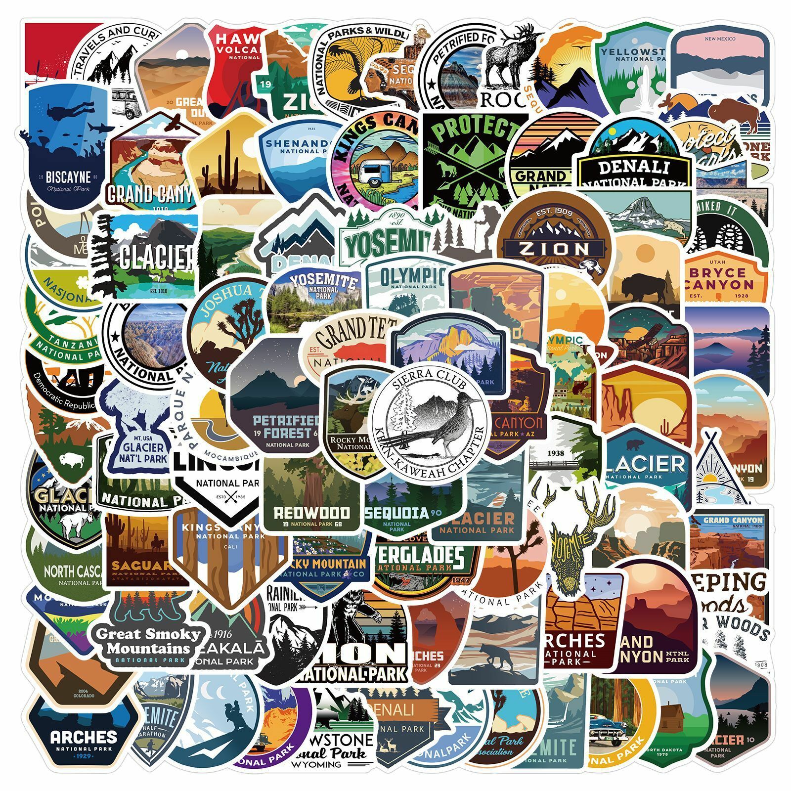 National Park Stickers 100 Pcs Adventure Nature Outdoors National Parks US