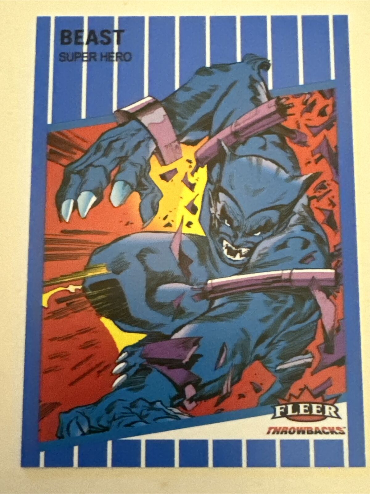 2023 Fleer Throwbacks \'89 Marvel Edition Blue 13/25 Beast #29