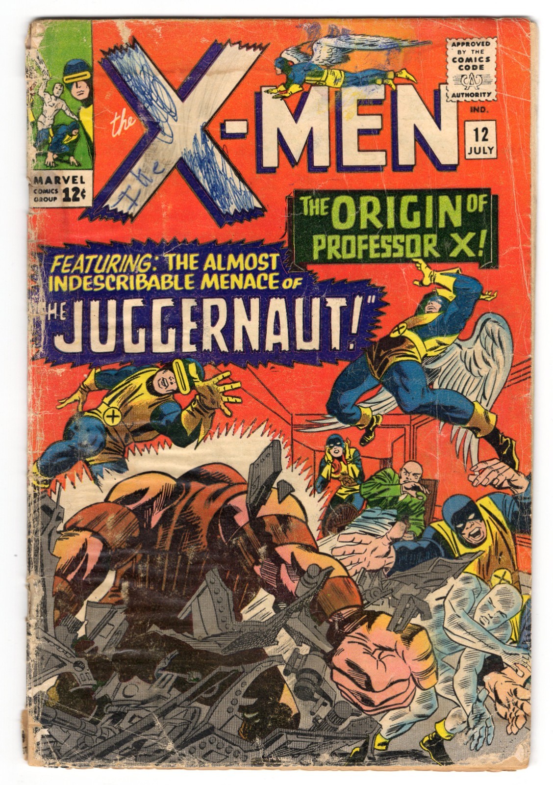 X-Men 12 1965 Marvel Comics G- 1.8 1st App Juggernaut Marvel Girl Cyclops Beast