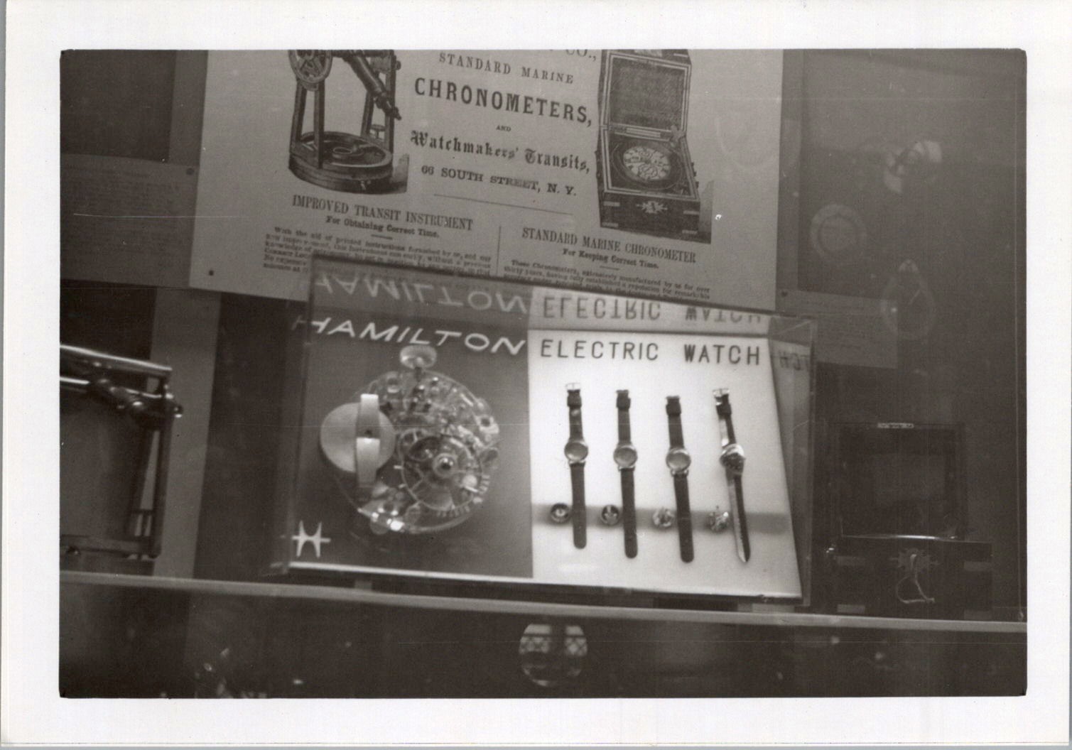 Hamilton Electric Watch Display Photograph Late 1950s Chronometer Ads NY Hamilton Electric Watch Display Photograph Late 1950s Chronometer Ads NY