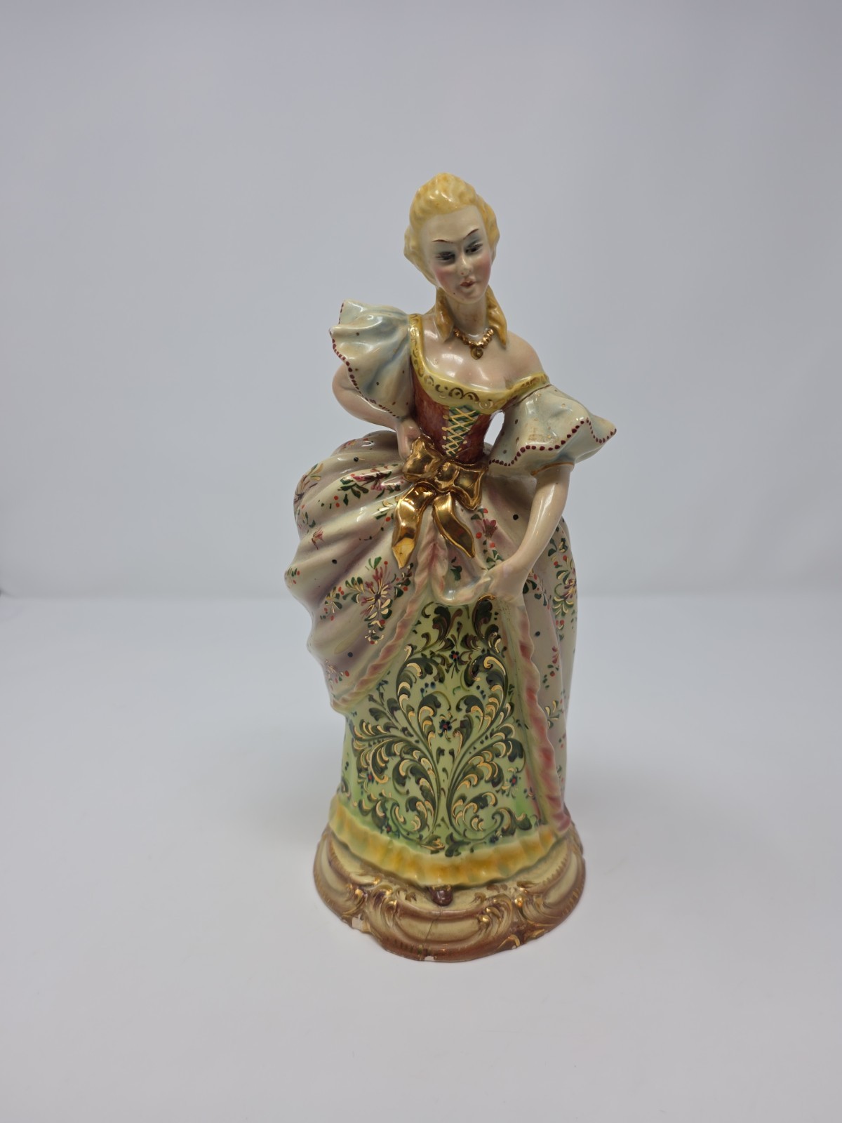 Vintage Capodimonte Style Italian Porcelain Figurine Lady Dress Made in Italy Vintage Capodimonte Style Italian Porcelain Figurine Lady Dress Made in Italy