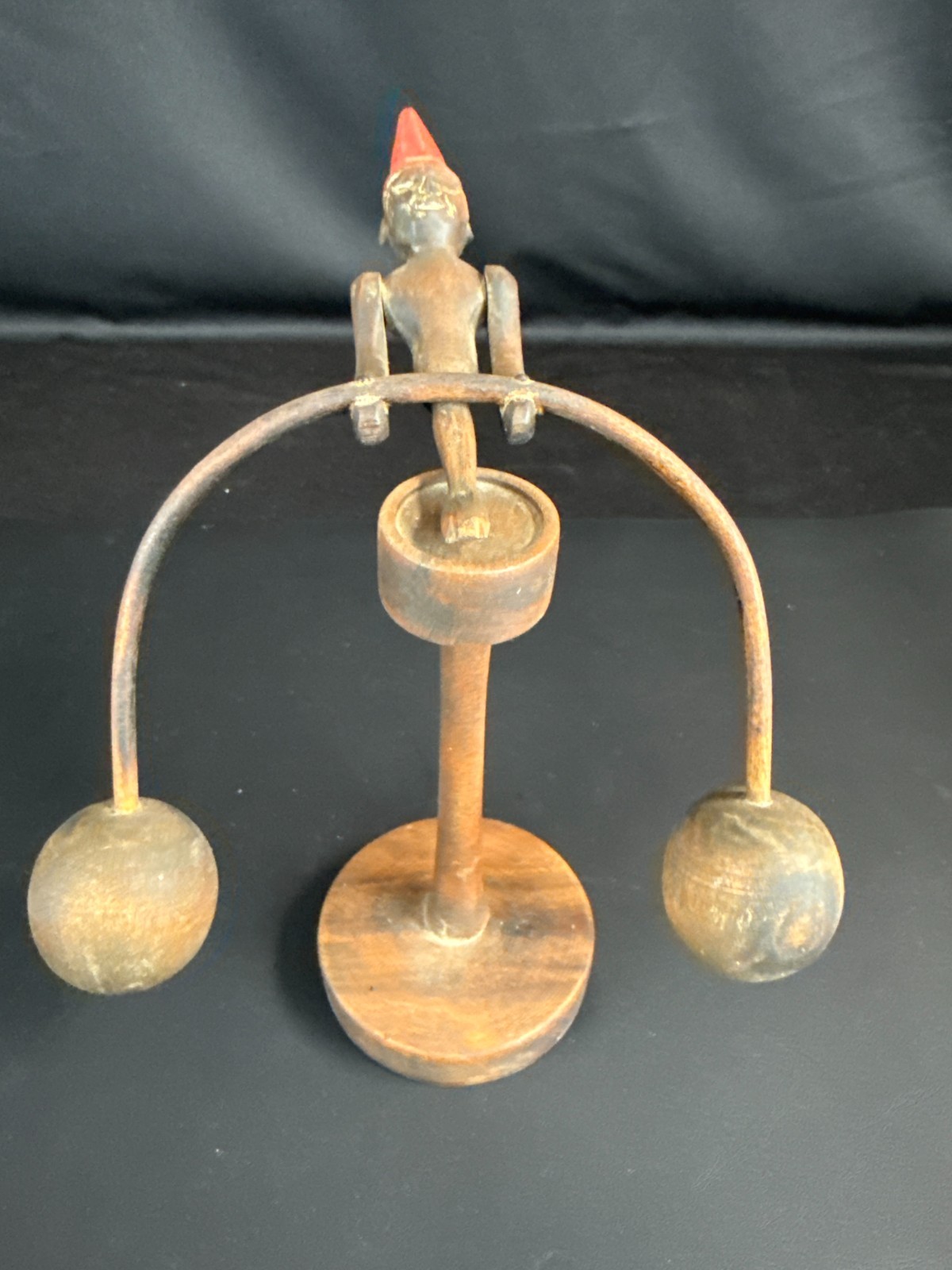 VTG Wooden Folk Art Kinetic Balancing Acrobat Man VTG Wooden Folk Art Kinetic Balancing Acrobat Man