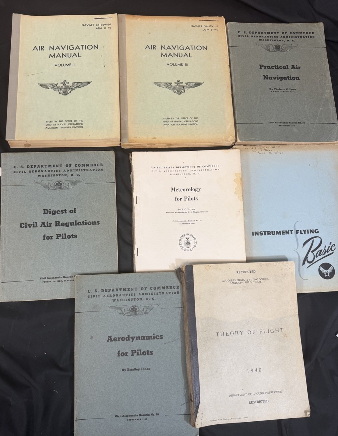 Vintage Lot Of 8 1940’s -1950’s US Air Force Navigation Manual Pilots Guide Vintage Lot Of 8 1940’s -1950’s US Air Force Navigation Manual Pilots Guide