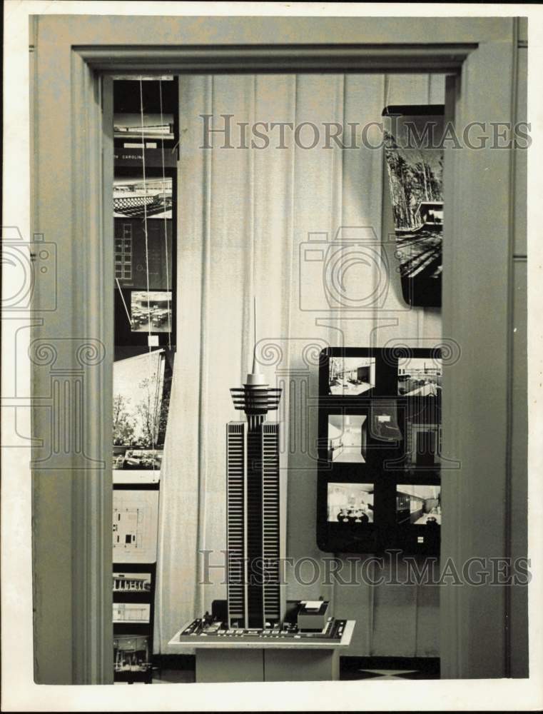 1962 Press Photo Building model in architect's study, Charlotte, North Carolina 1962 Press Photo Building model in architect's study, Charlotte, North Carolina
