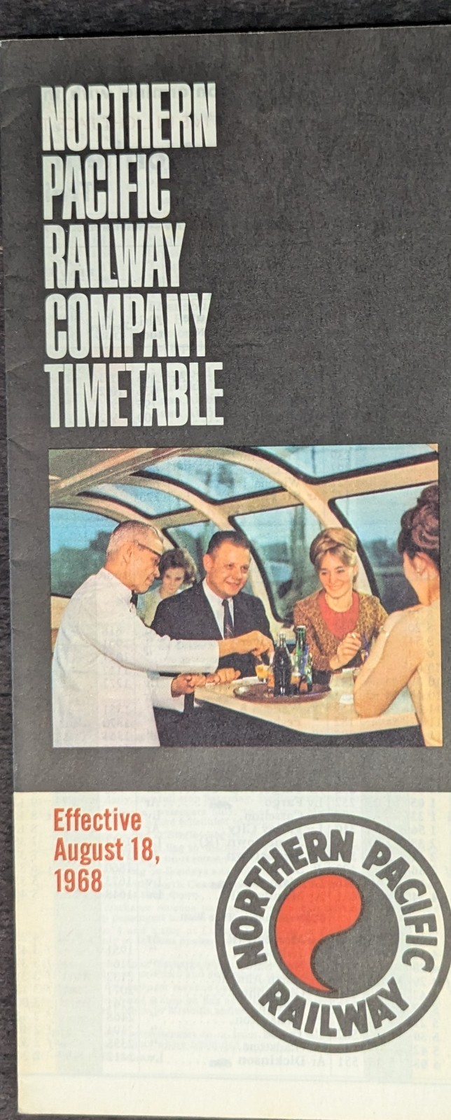 ***VINTAGE 1968 NORTHERN PACIFIC RAILWAY COMPANY TIMETABLE***