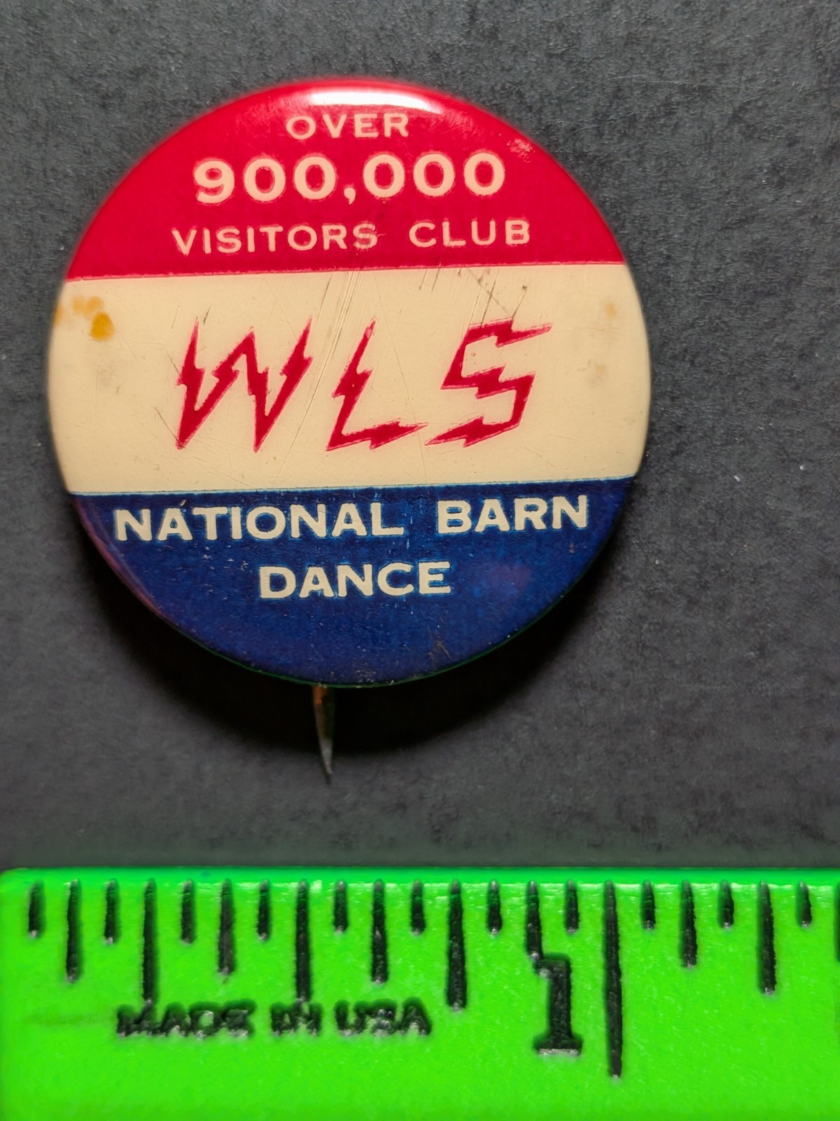 Vintage WLS Radio National Barn Dance Pinback Pin
