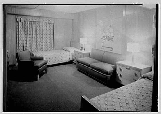 Photo:S.S. America 1930s United States Lines Stateroom U62 Interior Cabin