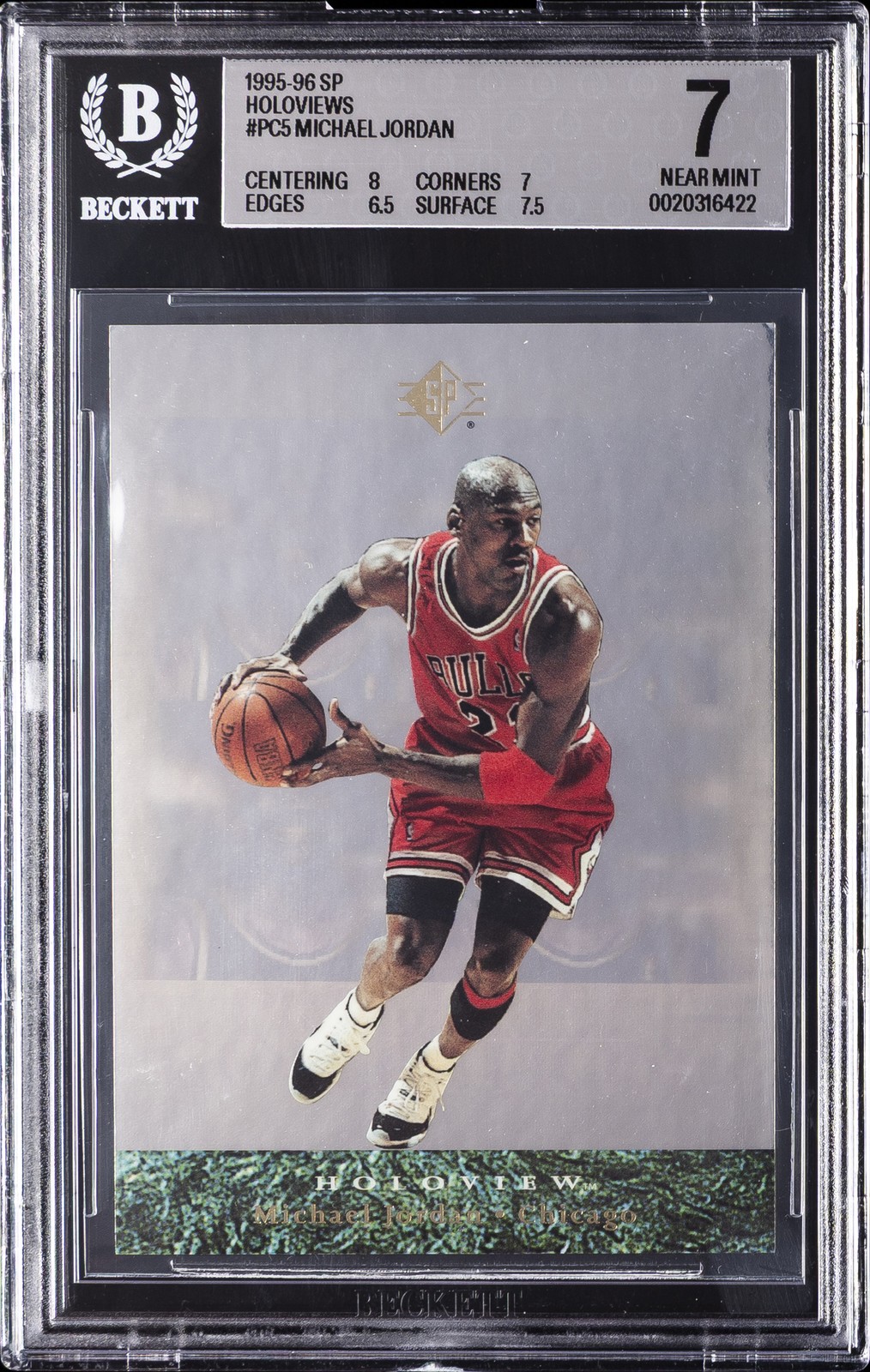 1995-96 SP HOLOVIEWS #PC5 MICHAEL JORDAN BGS 7