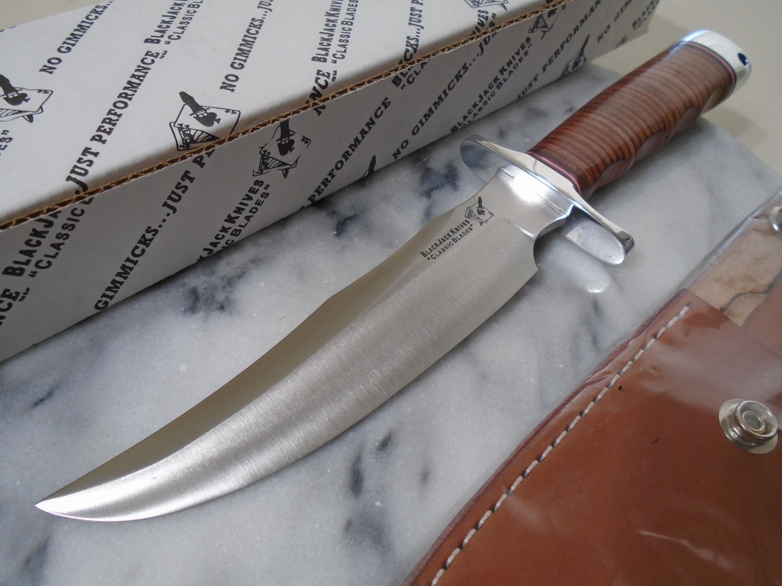 Blackjack Classic Model 4 Fixed Blade Knife A2 Steel Stacked Leather BCBMK4SL Blackjack Classic Model 4 Fixed Blade Knife A2 Steel Stacked Leather BCBMK4SL