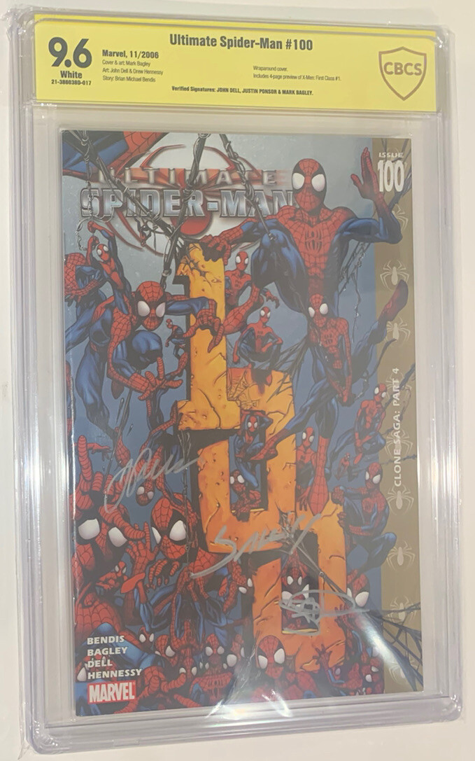 Marvel Ultimate Spiderman #100 John Justine Mark Sign Graded CBCS 9.6 Not CGC Marvel Ultimate Spiderman #100 John Justine Mark Sign Graded CBCS 9.6 Not CGC