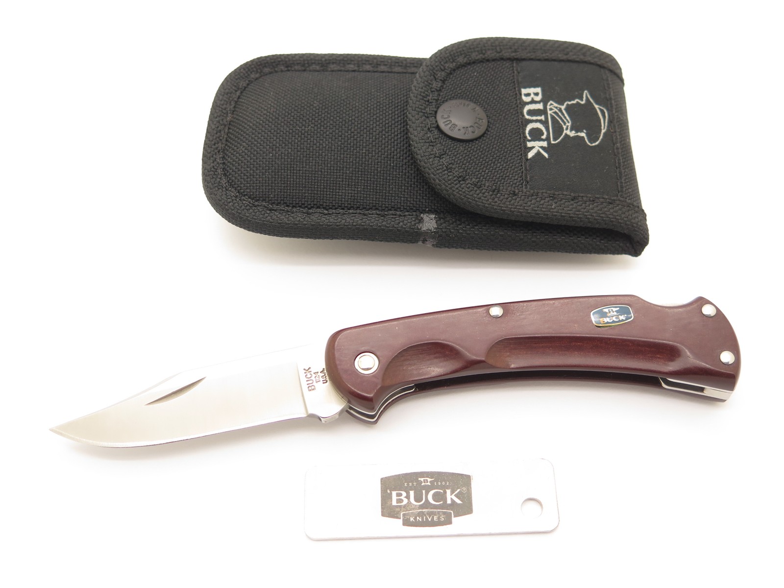 2010 Buck Ranger 112 Ecolite Red Paperstone Handle Folding Hunter Knife 2010 Buck Ranger 112 Ecolite Red Paperstone Handle Folding Hunter Knife