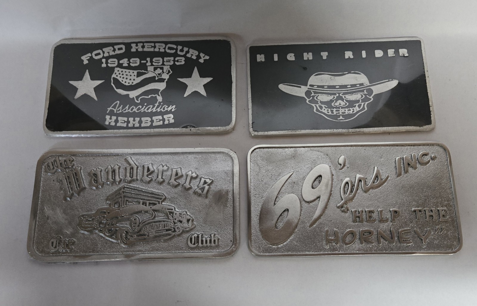 Cast Aluminum Car Plaque Lot Of 4 Cast Aluminum Car Plaque Lot Of 4