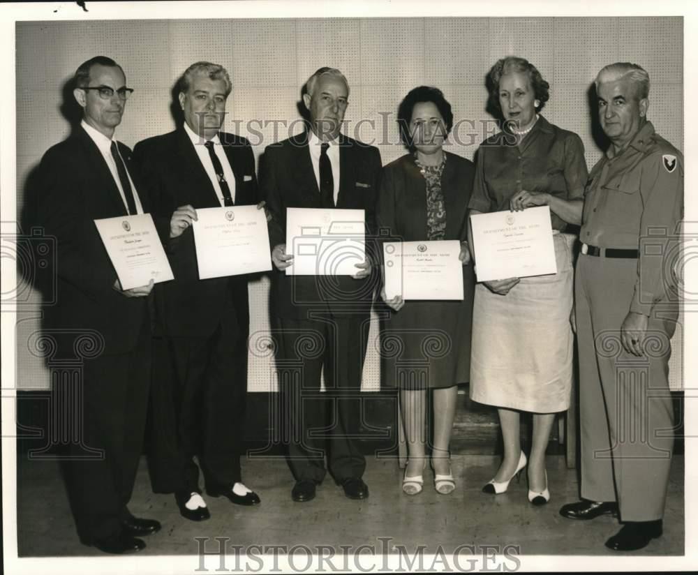 1963 Press Photo USATTC civilian employees honored in New Orleans - nom08105 1963 Press Photo USATTC civilian employees honored in New Orleans - nom08105