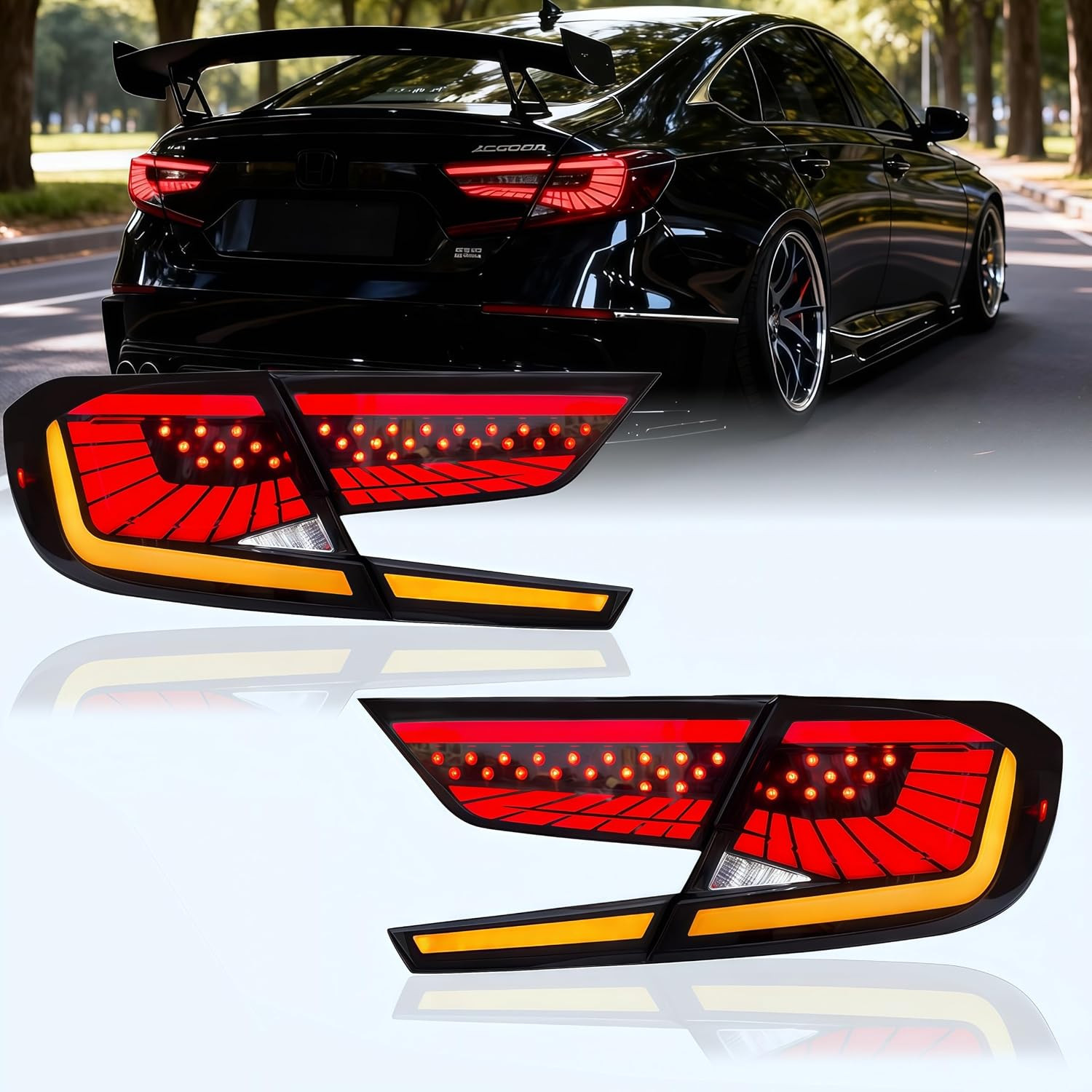 Sequential Dynamic LED Tail Light Fit for Honda Accord 10Th Gen 2018-2022, 1 Pai Sequential Dynamic LED Tail Light Fit for Honda Accord 10Th Gen 2018-2022, 1 Pai