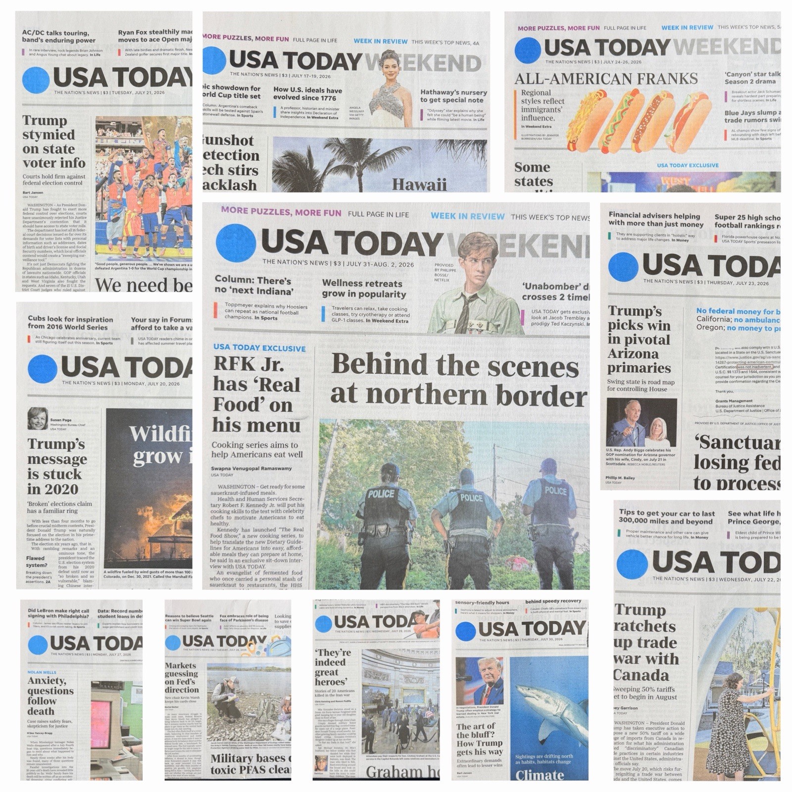 USA Today Newspapers Lot of 11 Papers July 17 - 31 - 2026 Issues Complete Unread USA Today Newspapers Lot of 11 Papers July 17 - 31 - 2026 Issues Complete Unread