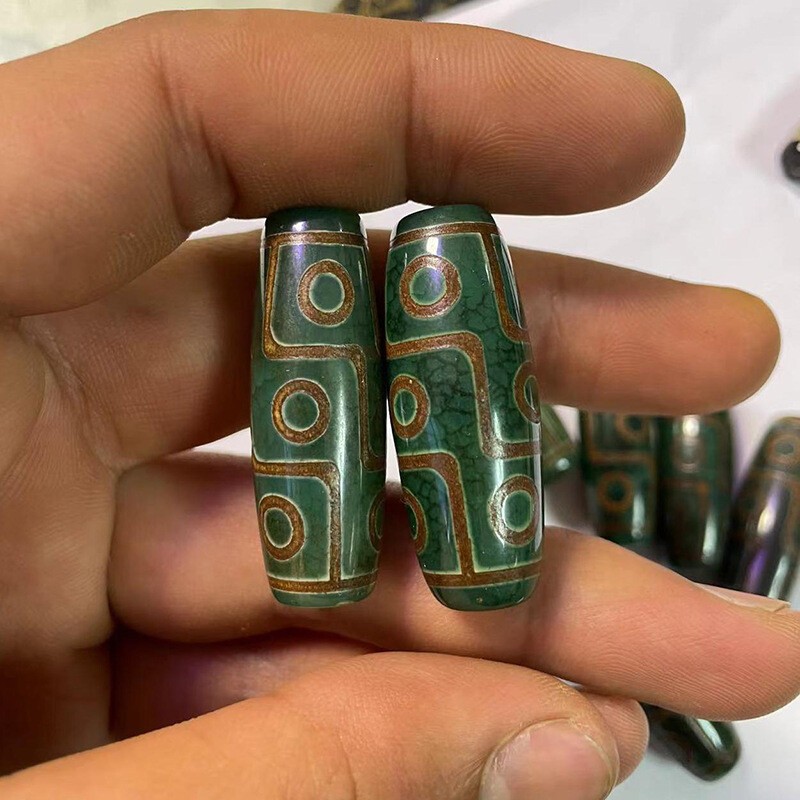 10Pc Tibetan Natural Agate Green Nine Eyes Beads Pendant Bracelet Accessories 10Pc Tibetan Natural Agate Green Nine Eyes Beads Pendant Bracelet Accessories