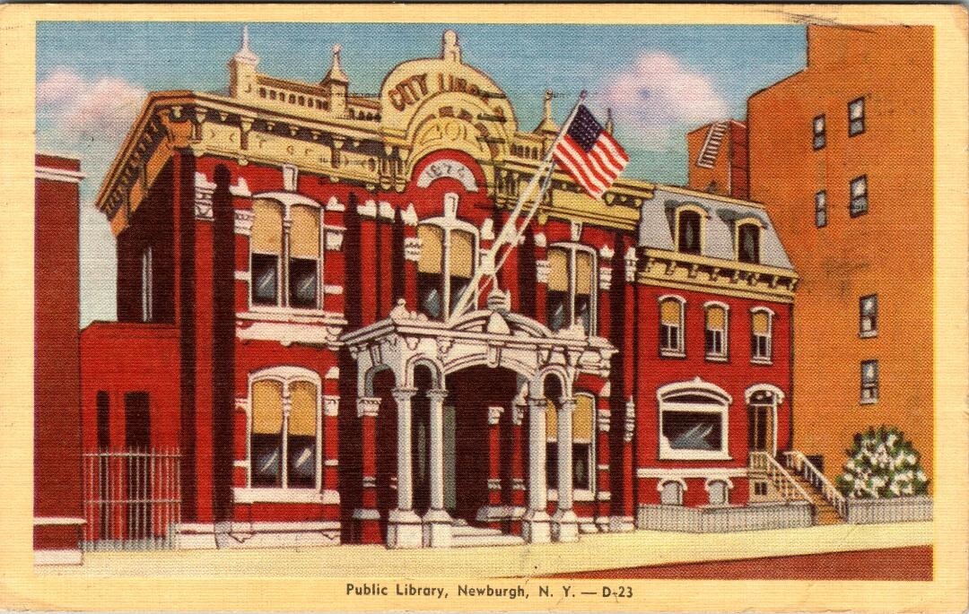 Vtg Public Library Newburgh New York Ny Postcard Posted 1958 Vtg Public Library Newburgh New York Ny Postcard Posted 1958