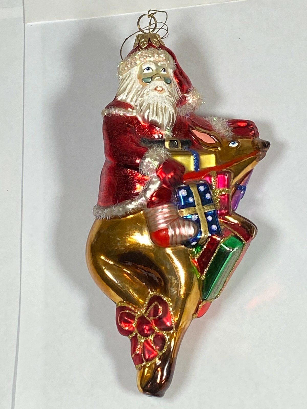 Kathe Wohlfahrt Blown Glass Christmas käthe German Ornament Santa Claus Reindeer Kathe Wohlfahrt Blown Glass Christmas käthe German Ornament Santa Claus Reindeer