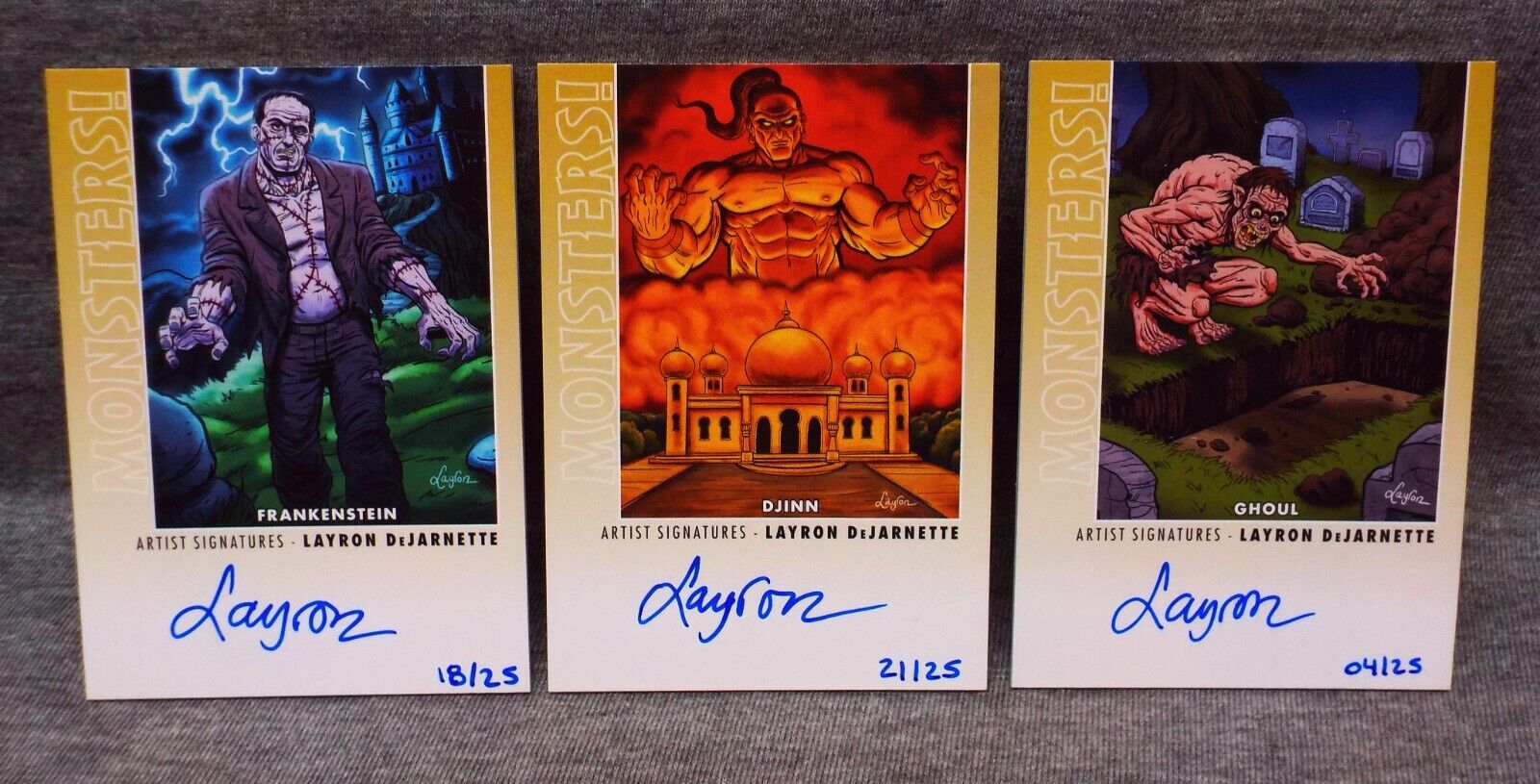 Monsters THREE Autographs #\'d/ 25  UD Goodwin Champions RaRe ARTIST SIGNATURES