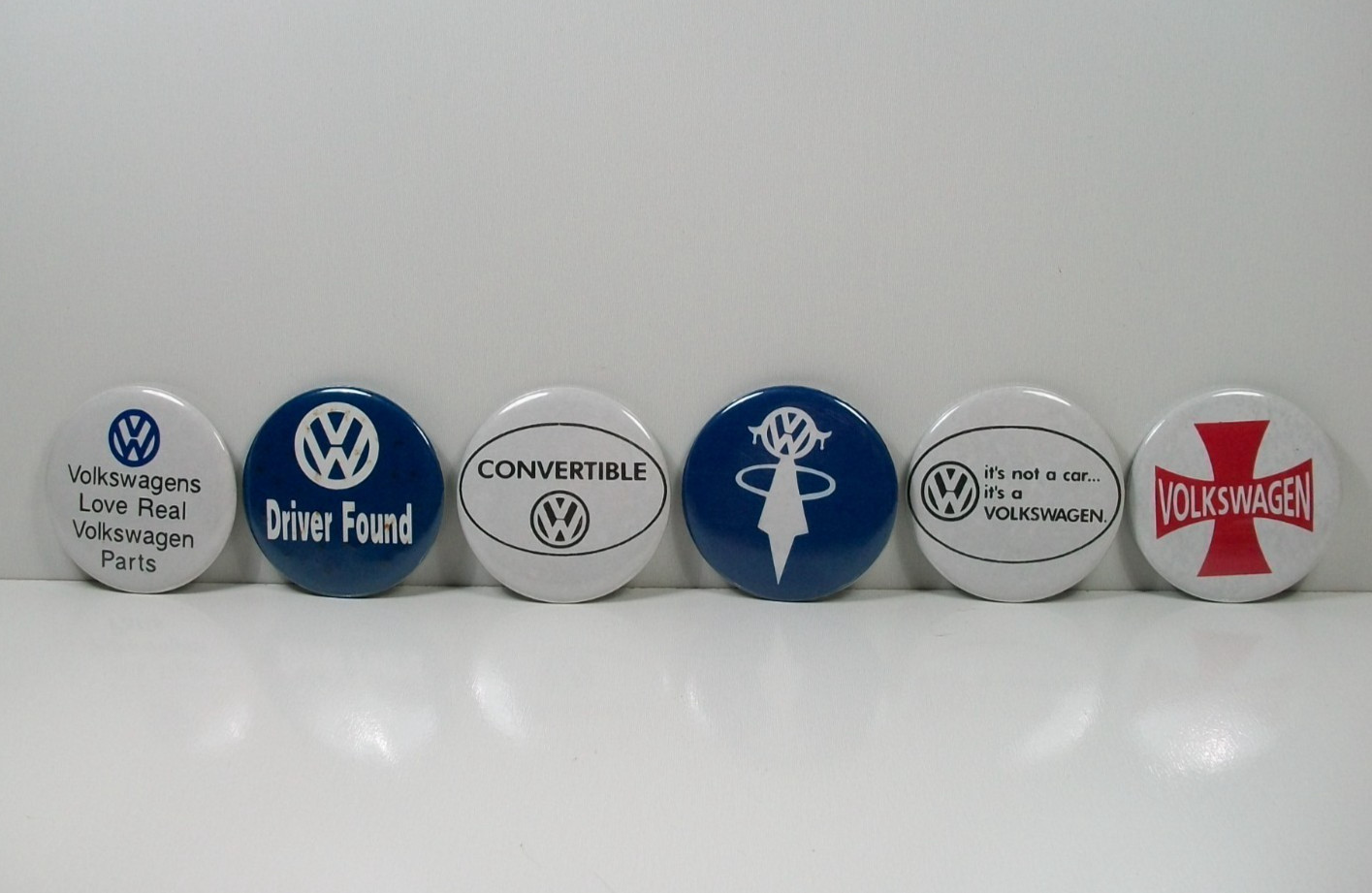 Lot of 6 Vintage Volkswagen VW Pinback Button - 2 1/4\ Lot of 6 Vintage Volkswagen VW Pinback Button - 2 1/4\