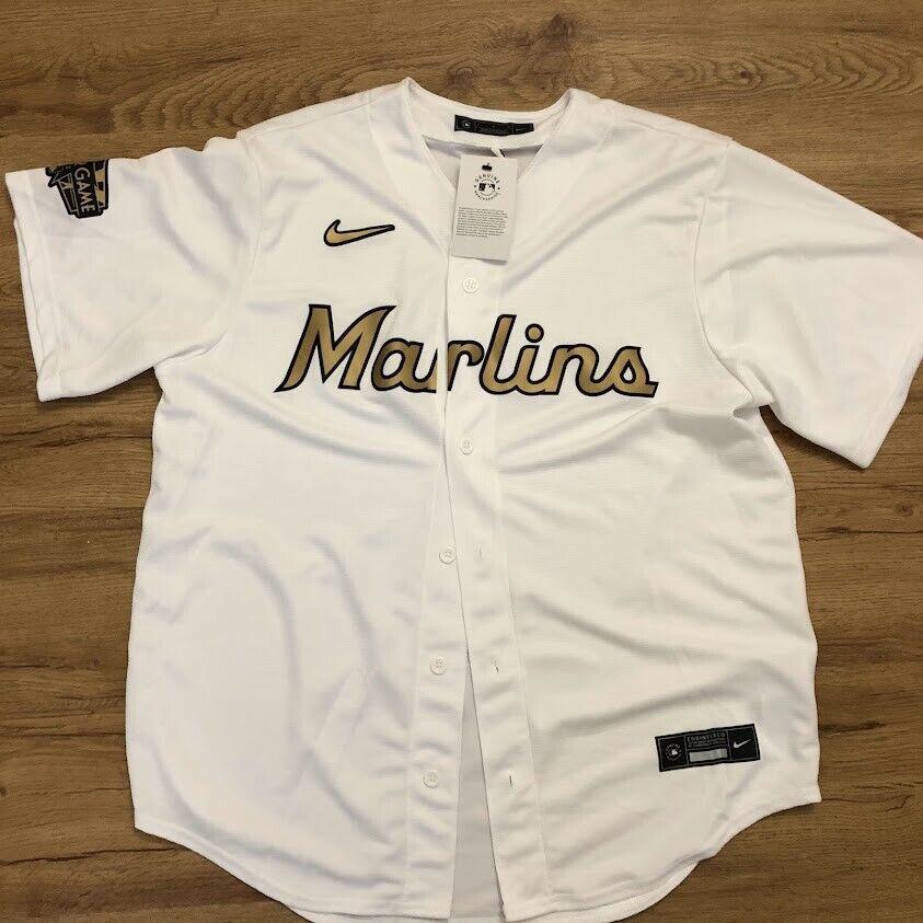 Nike Miami Marlins All Star Game 2022 White Baseball Jersey Men's Size Large New