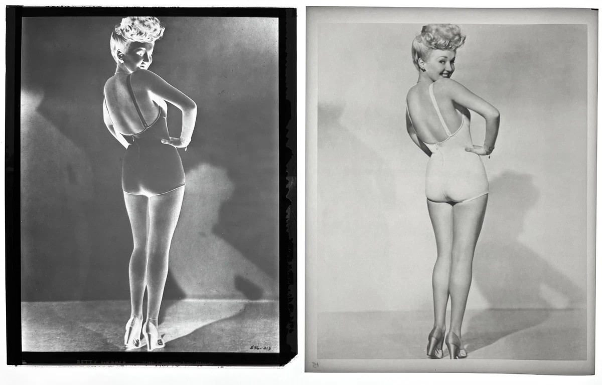 1943 Betty Grable WWII 20th Century Fox Frank Powolny 8x10 Negative + Photograph 1943 Betty Grable WWII 20th Century Fox Frank Powolny 8x10 Negative + Photograph