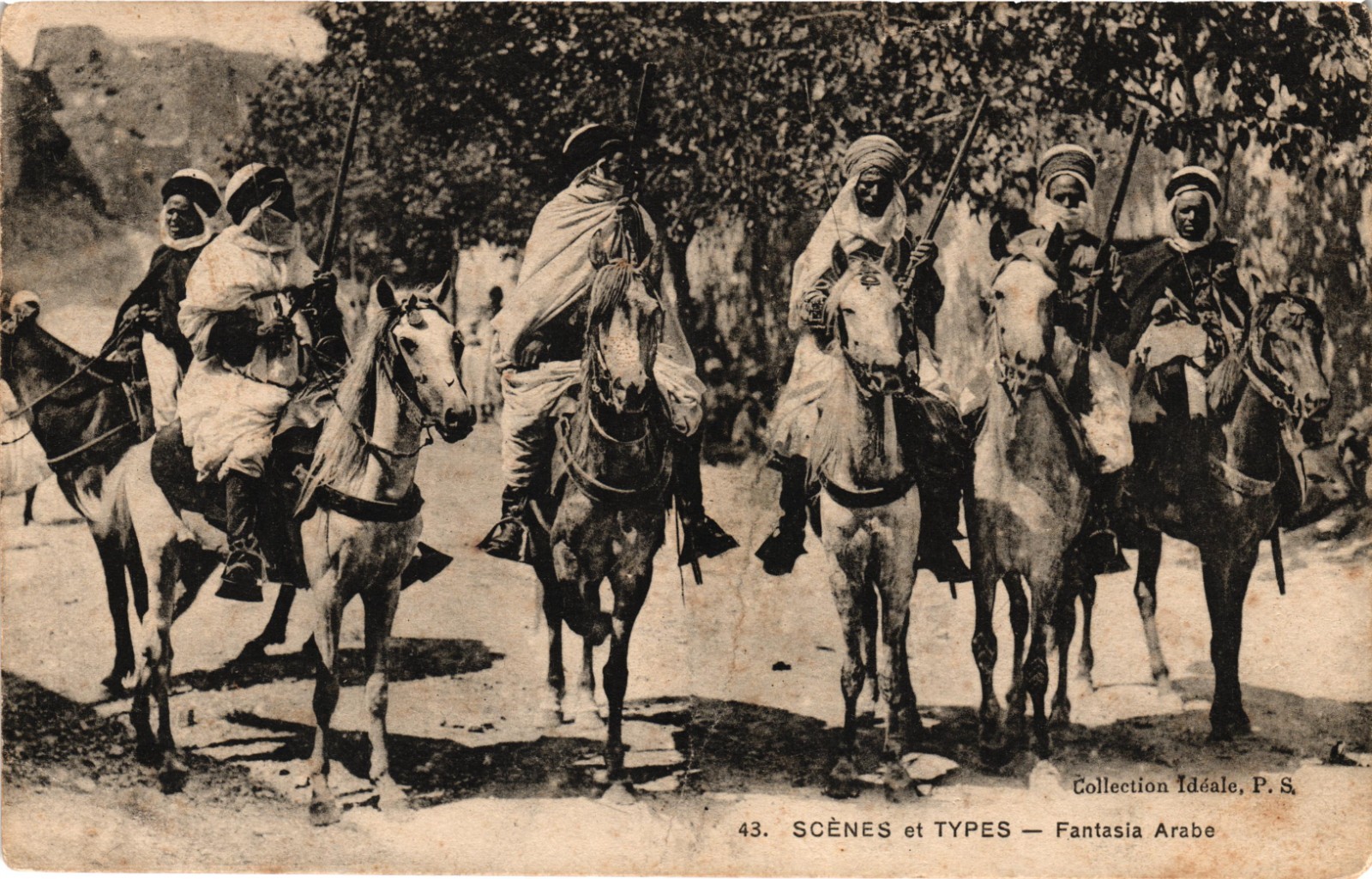 AFRICA Algeria Arab Fantasia Equestrian Maghreb c1913 Postcard AFRICA Algeria Arab Fantasia Equestrian Maghreb c1913 Postcard
