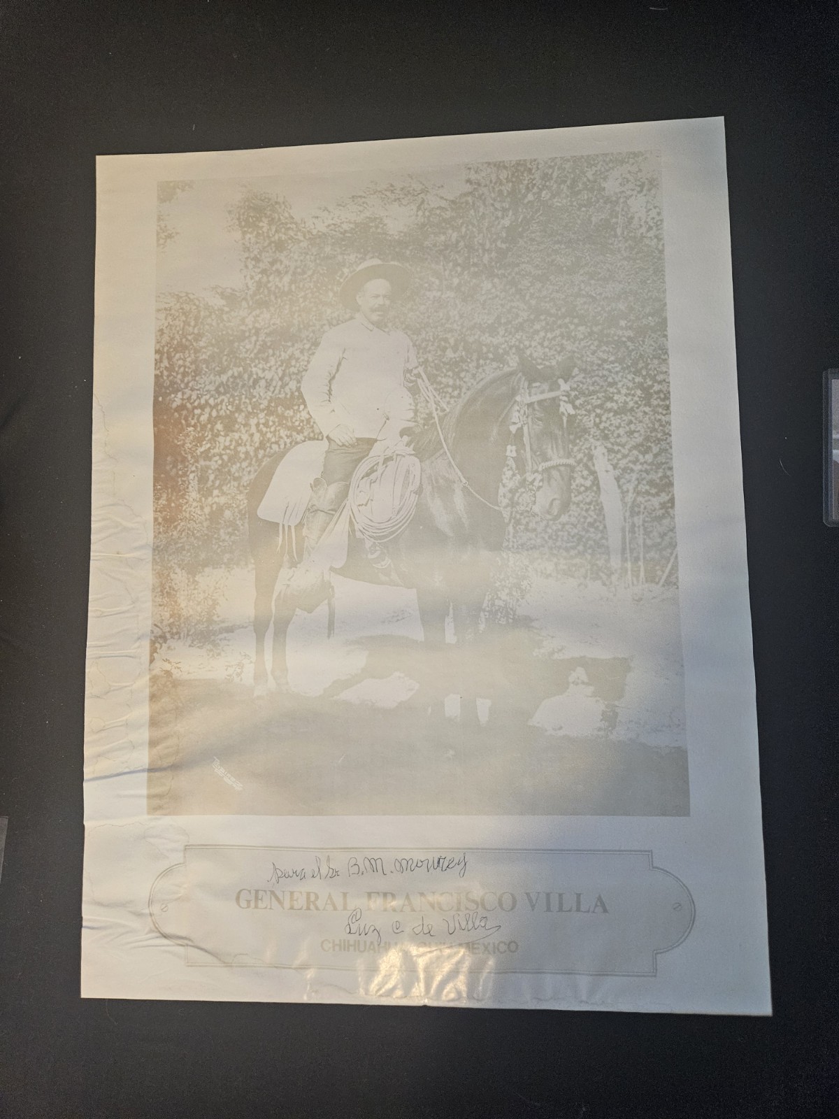 Autographed Poster By Poncho Villa\'s Wife Luz Villa