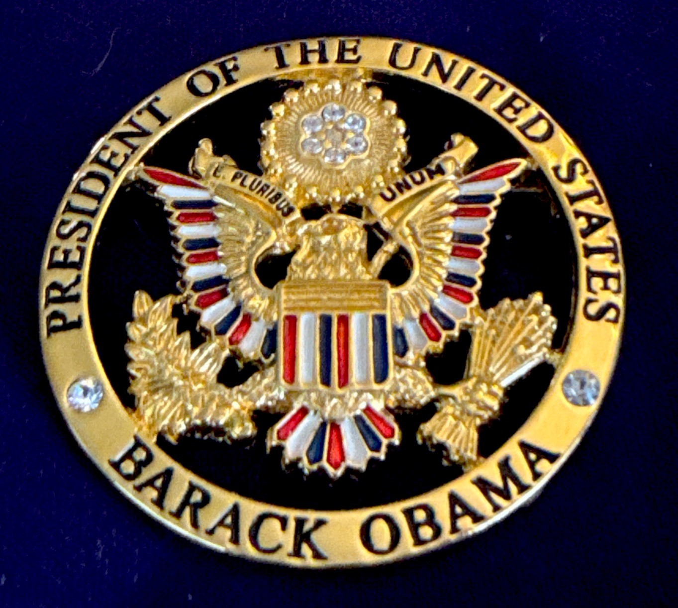 Authentic Exquisite Barack Obama Inaugural Brooch/Pin By Ann Hand. Union Made. Authentic Exquisite Barack Obama Inaugural Brooch/Pin By Ann Hand. Union Made.