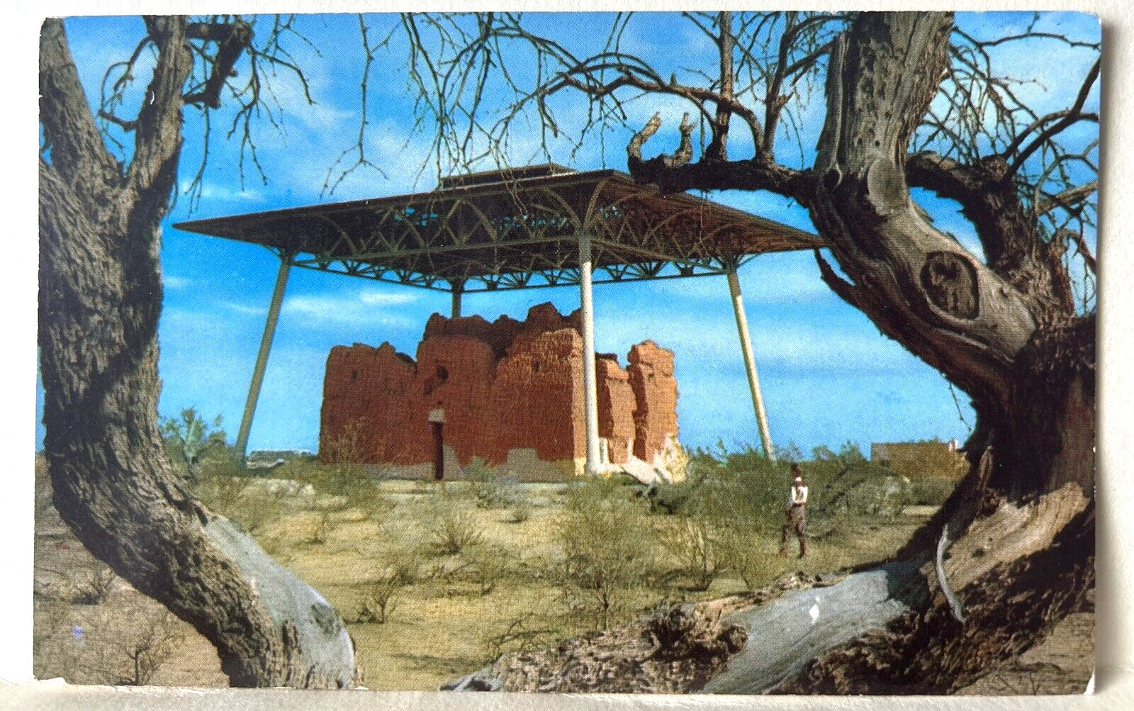 Arizona Casa Grande Ruin National Monument Vintage Chrome Postcard - A6 Arizona Casa Grande Ruin National Monument Vintage Chrome Postcard - A6