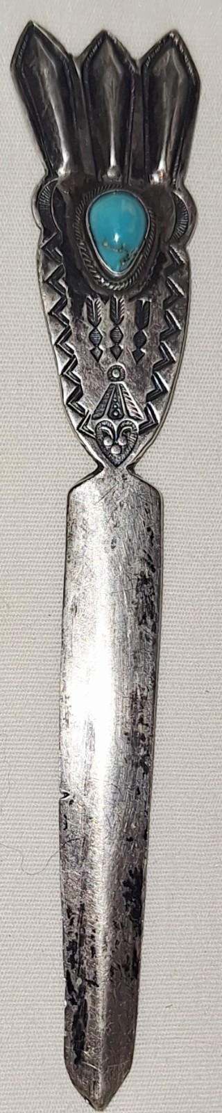 Vintage Navajo Sterling Silver & Turquoise Letter Opener
