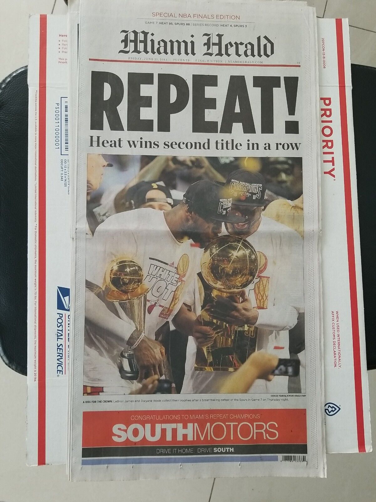 Miami Heat original repeat Article News paper/complete , friday June 21 2013